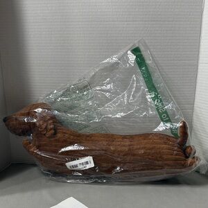 Dachshund Plush Toy Stuffed Animal Pillow Decoration Brown Embroidered Eyes New